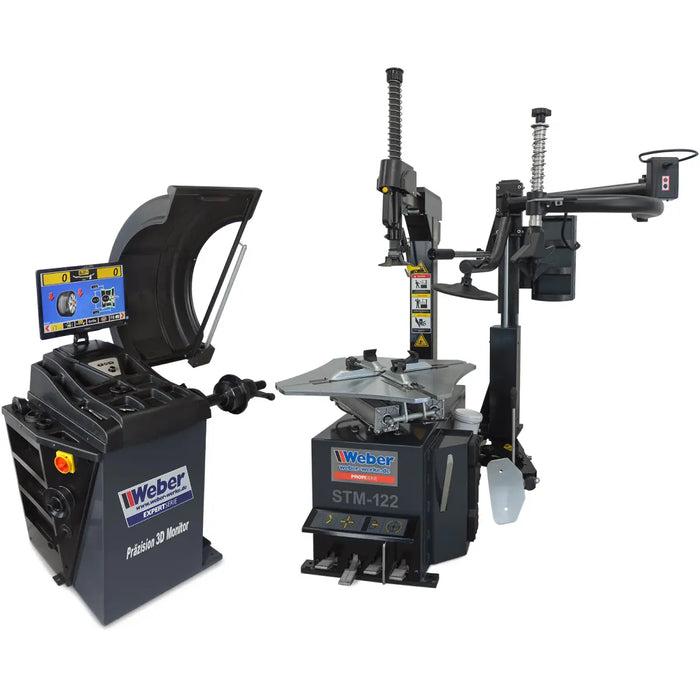 Däckmaskinspaket Weber STM-122 och hjulbalanserare precisions-3D-monitor inklusive extra monteringsarm