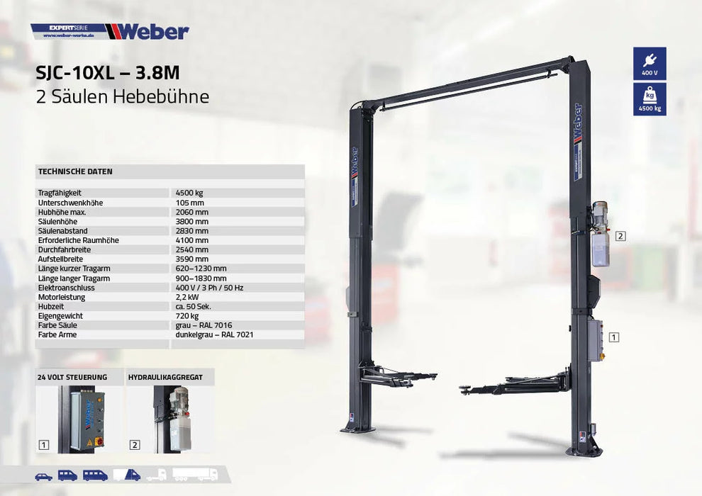 Tvåpelarlyft Weber Expert Series SJC-10XL – 3,8M