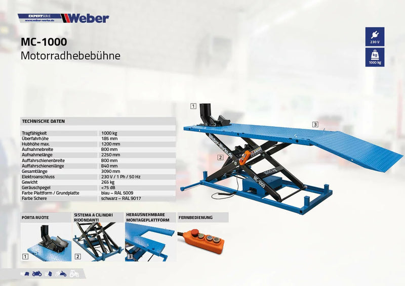 Motorcykellyft Weber Expert Series MC-1000
