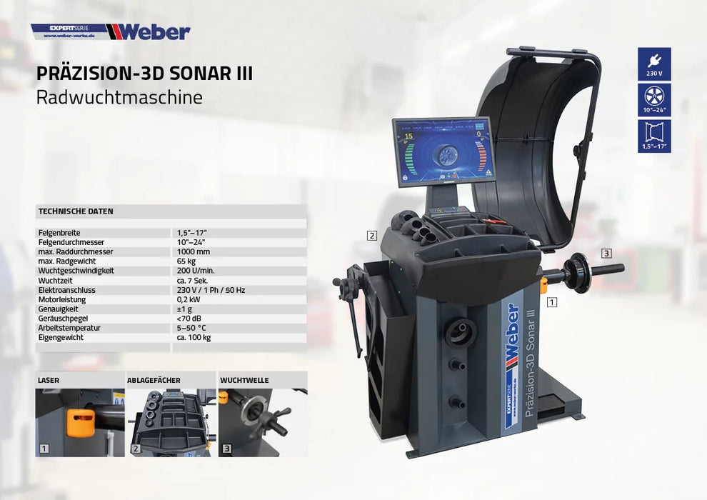 Balanseringsmaskin Weber Expert Series Precision-3D Sonar III