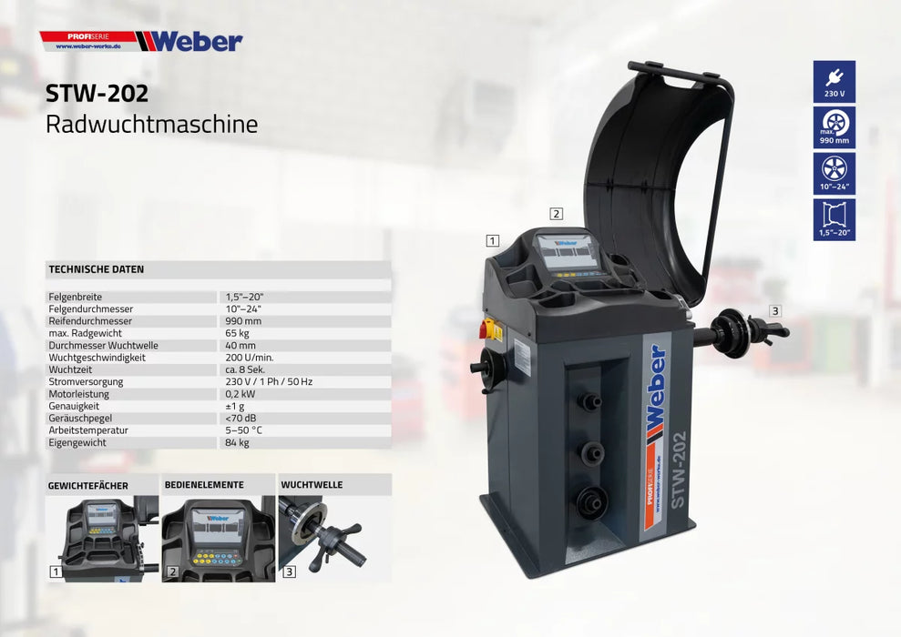 Däckmaskinspaket Weber H-1024 & STW-202 extra monteringsarm höger