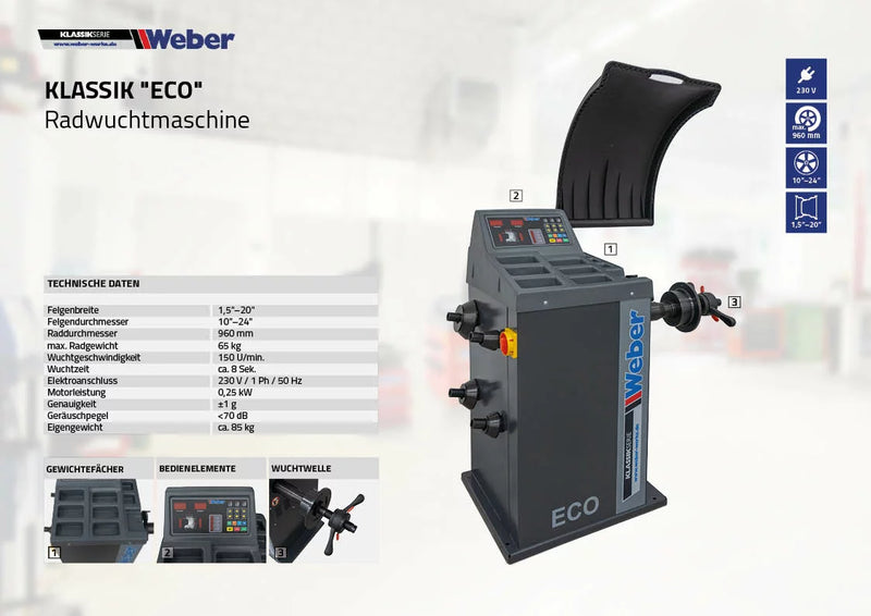 Däckmaskinspaket Weber STM-102 & hjulbalanseringsmaskin "ECO"