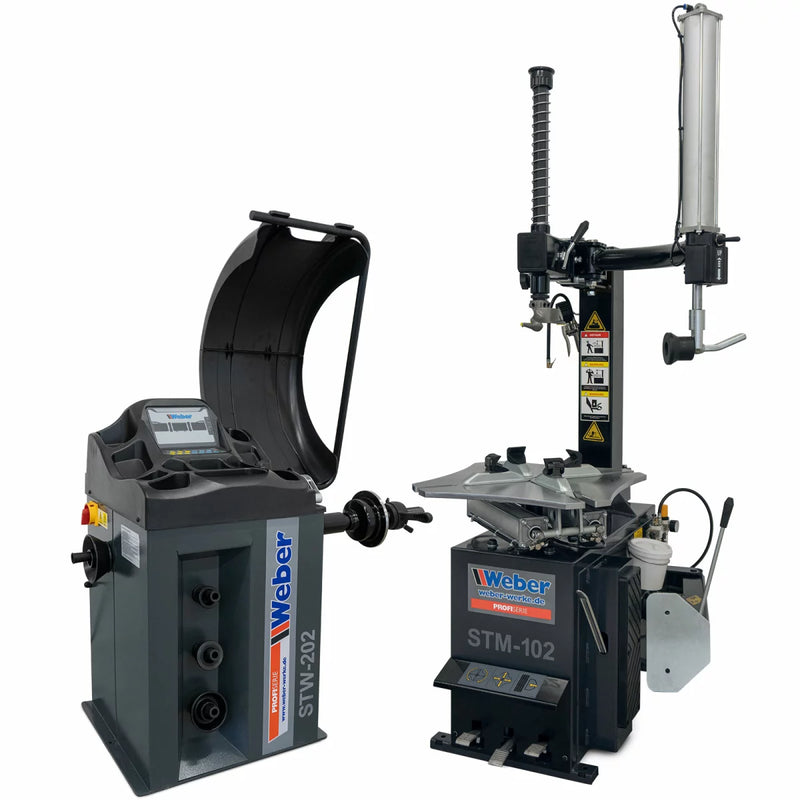 Däckmaskinspaket Weber STM-102 & Hjulbalanseringsmaskin STW-202 inklusive extra monteringsarm till höger