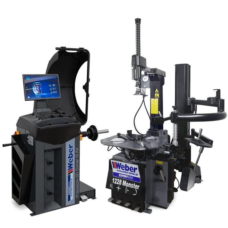 Däckmaskin & Hjulbalanserare Paket för Verkstad | Weber Monster HP 1228