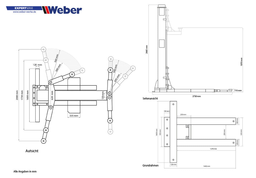 Enpelarlyft "Spindel" Weber Expert Series C-1.25