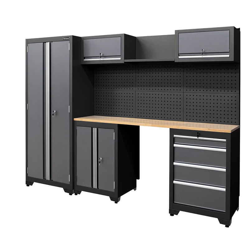 Professionellt Verkstadsskåpsystem Weber Serie 450 13-delad grå