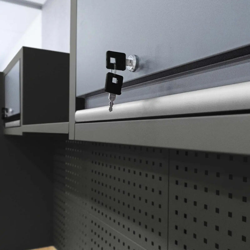 Professionellt Verkstadsskåpsystem Weber Serie 450 13-delad grå