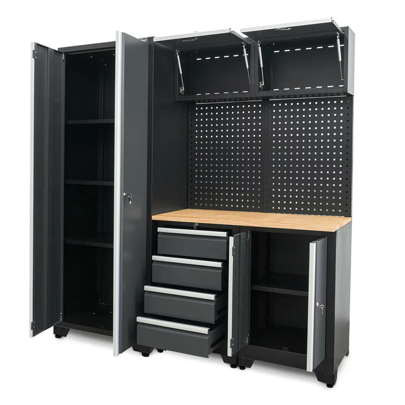 Professionellt Verkstadsskåpsystem Weber Serie 450 8-delad grå